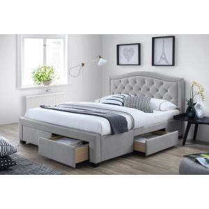 postel 140x200 cm, barva šedá