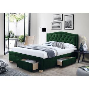 postel 160x200, látka velvet zelená