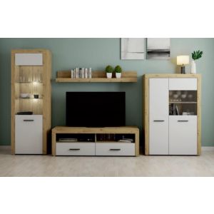 obývací sestava, barva dub artisan/bílá