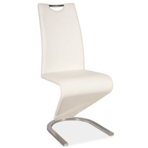 jídelní čalouněná židle, barva bílá/chrom