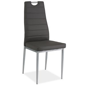jídelní čalouněná židle, barva šedá/chrom