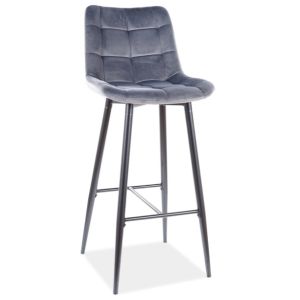 barová čalouněná židle, barva šedá/černá