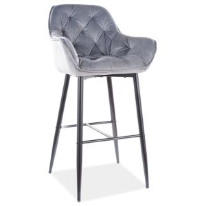 barová čalouněná židle barva šedá/černá