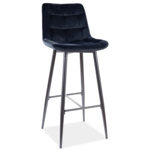 barová čalouněná židle, barva černá/černá