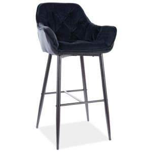 barová čalouněná židle barva černá/černá