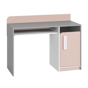 psací stůl, barva šedá/bílá/růžová