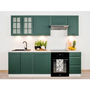 kuchyně II 180/240, barva bílá/zelený mat