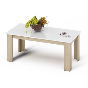 konferenční stolek, barva sonoma/bílá lesk