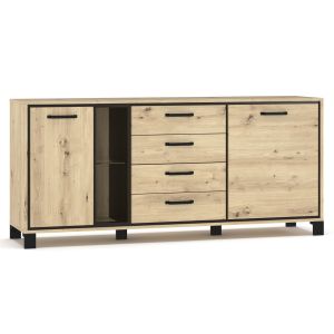 kombinovaná komoda 2D4S, dub artisan/wenge