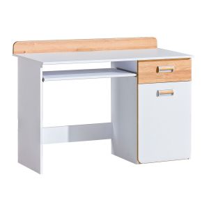 pracovní stůl, barva bílá/dub nash (DH-10)