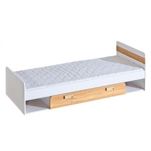 postel s úložným prostorem, barva bílá/dub nash (DH-13)