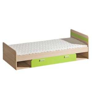 postel s úložným prostorem, barva jasan/zelená (DH-13)