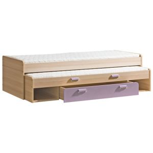 výsuvná postel s úl. prostorem, barva jasan/fialová (DH-16)