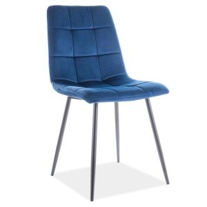 jídelní čalouněná židle, barva granátově modrá velvet/černá