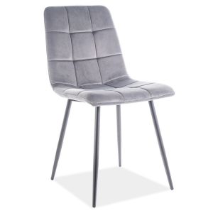 jídelní čalouněná židle, barva šedá velvet/černá