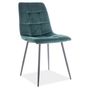 jídelní čalouněná židle, barva zelená velvet/černá
