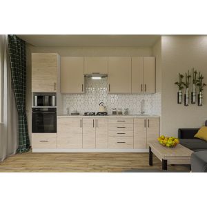 kuchyňská linka 280, barva satin/light rockford hickory