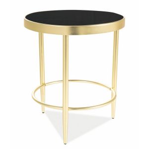 konferenční stolek, barva černá/zlatá mat