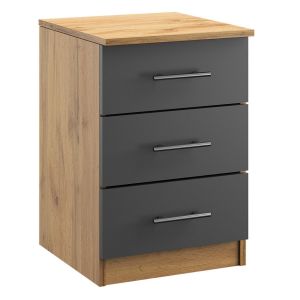 komoda 3S ST2, barva dub apalačský/šedá