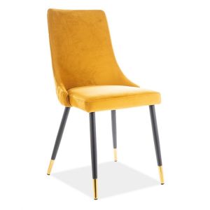 jídelní čalouněná židle, barva žlutá/černá/zlatá