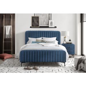 čalouněná postel 180x200 cm, látka modrá