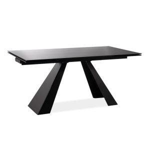 jídelní stůl rozkládací 160-240, barva černá kov/sklo
