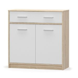 komoda 2D1S, barva dub sonoma/bílá mat