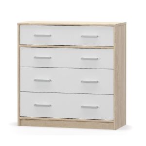 komoda 4S, barva dub sonoma/bílá mat