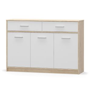 komoda 3D2S, barva dub sonoma/bílá mat