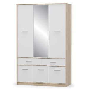 šatní skříň 6D2S, barva dub sonoma/bílá mat