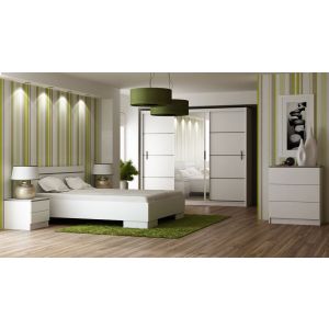 ložnice (postel 160, skříň, komoda, 2 noční stolky), barva bílá 