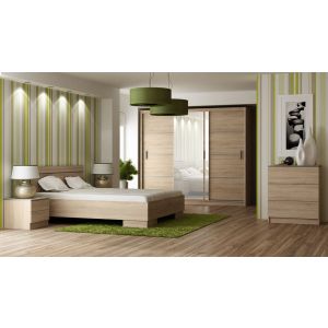 ložnice (postel 160, skříň, komoda, 2 noční stolky), barva dub sonoma