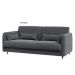 pohovka k posteli Bed Concept LX-01 šedá, látka grafit (LX-18)
