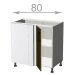 dolní rohová skříňka š.80, v.82, Kaiser BC80821, bílá/cappuccino lesk