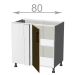 dolní rohová skříňka š.80, v.82, Kaiser BC80822, bílá/cappuccino lesk