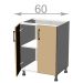 dolní skříňka š.60, v.82, Kaiser L6082, bílá/cappuccino lesk