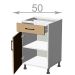 dolní skříňka se šuplíkem š.50, v.82, Premiere LDD11S5082, bílá/řezaný grafit