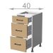 dolní skříňka se zásuvkami š.40, v.82, Modena LD12S4082, bílá/artwood