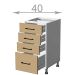 dolní skříňka se zásuvkami š.40, v.82, Modena LD31S4082, bílá/artwood