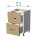dolní skříňka se zásuvkami š.50, v.82, Modena LD11S5082, bílá/artwood
