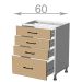 dolní skříňka se zásuvkami š.60, v.82, Modena LD31S6082, bílá/artwood