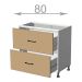 dolní skříňka se zásuvkami š.80, v.82, Modena LD11S8082, bílá/artwood
