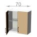 horní skříňka s odkapávačem š.70, v.72, Horizon WD7072, bílá/ořech tmavý