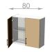 horní skříňka s odkapávačem š.80, v.72, Horizon WD8072, bílá/ořech tmavý