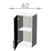 horní skříňka š.40, v.72, Kaiser W4072, bílá/antracit lesk