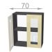 horní vitrína š.70, v.72, Premiere W7072G, bílá/řezaný grafit
