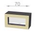 horní výklopná vitrína š.70, v.36, Horizon W7036G, bílá/ořech tmavý