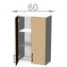 horní vysoká skříňka s odkapávačem š.60, v.92, Premiere WD6092, bílá/dub Artisan