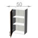 horní vysoká skříňka š.50, v.92, Modena W5092, bílá/artwood