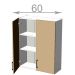 horní vysoká skříňka š.60, v.92, Modena W6092, bílá/artwood